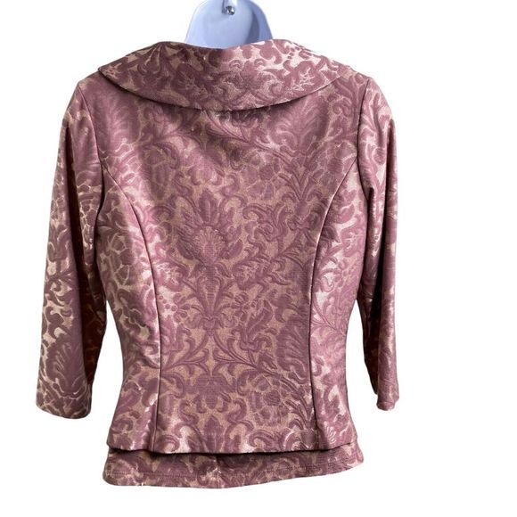 Hanky Panky Women's Dusty Rose Stretchy‎ Romantic Floral Brocade Jacket Size M - Picture 14 of 16